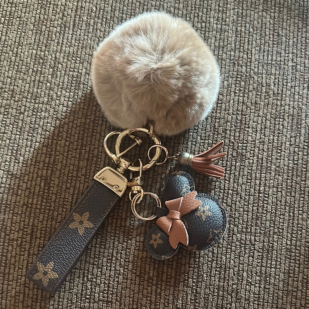 Brown and Black Disney Inspired Keychain Accessory NWOT